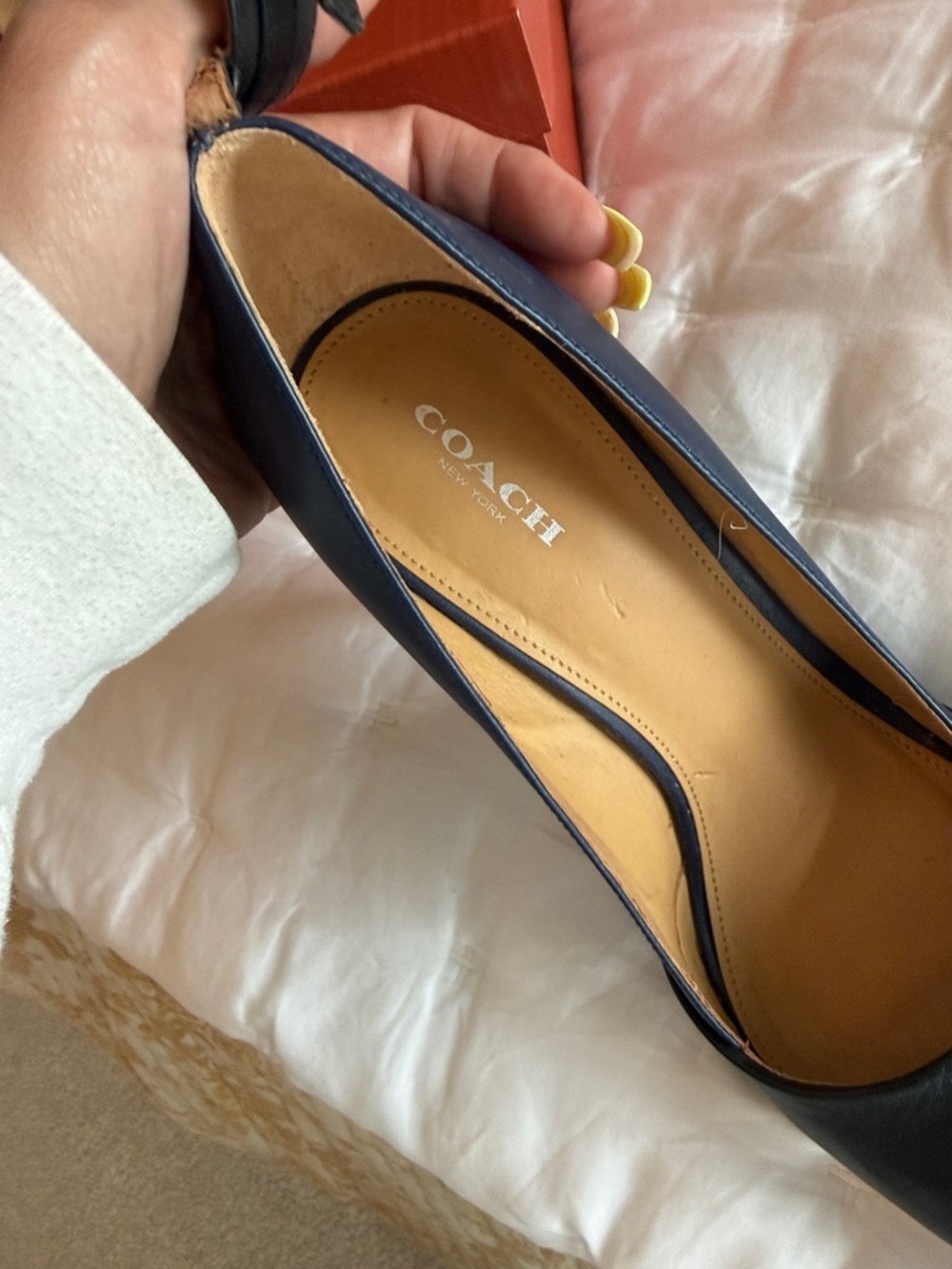 Coach Black Leather Pointed-Toe Ankle-Strap Heels - Picture 4 of 6